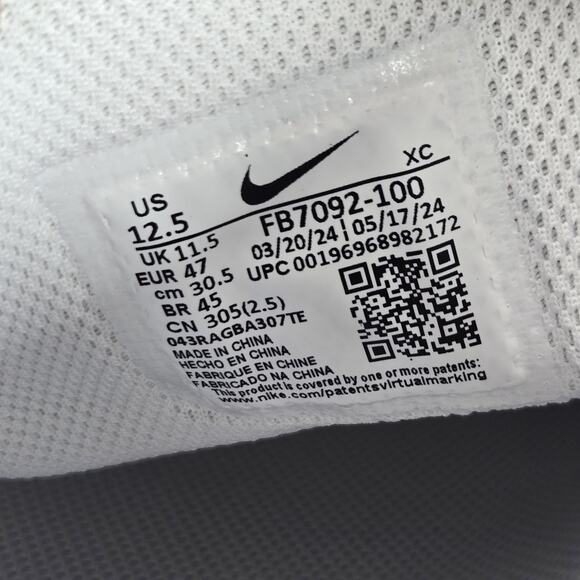 Nike Zoom Vapor Pro 2 CPT Mens Size 12.5 Carpet Tennis Shoe FD6692 001 White - Picture 10 of 11